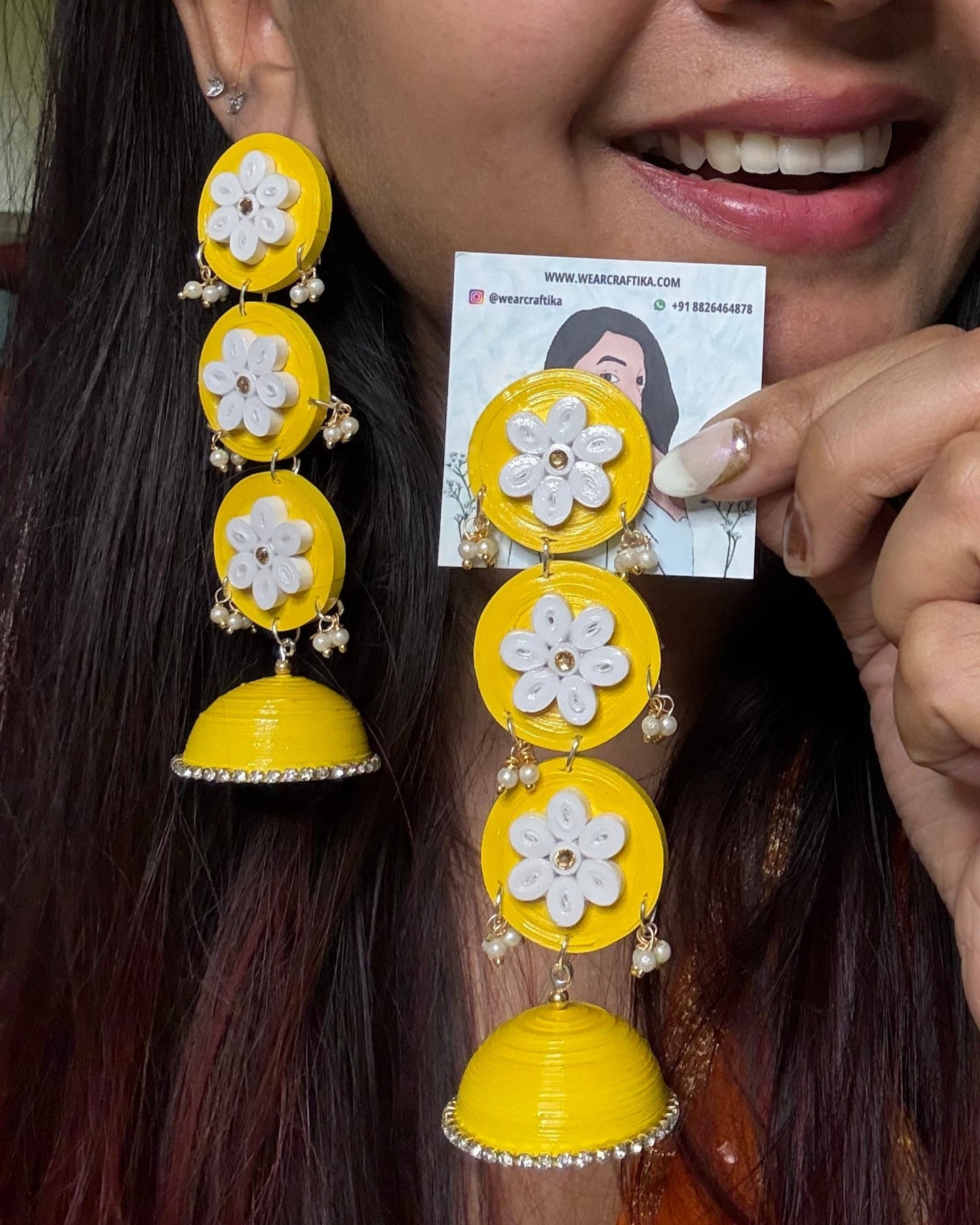Mriganka Jhumka - Yellow