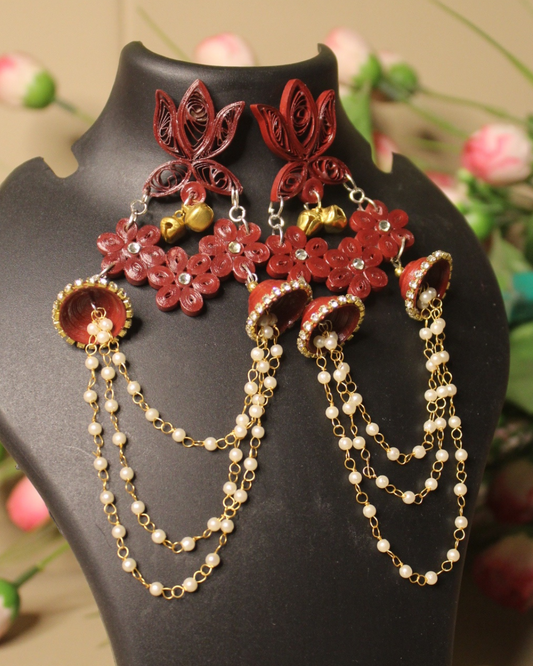 Kumud jhumka - Red/Maroon