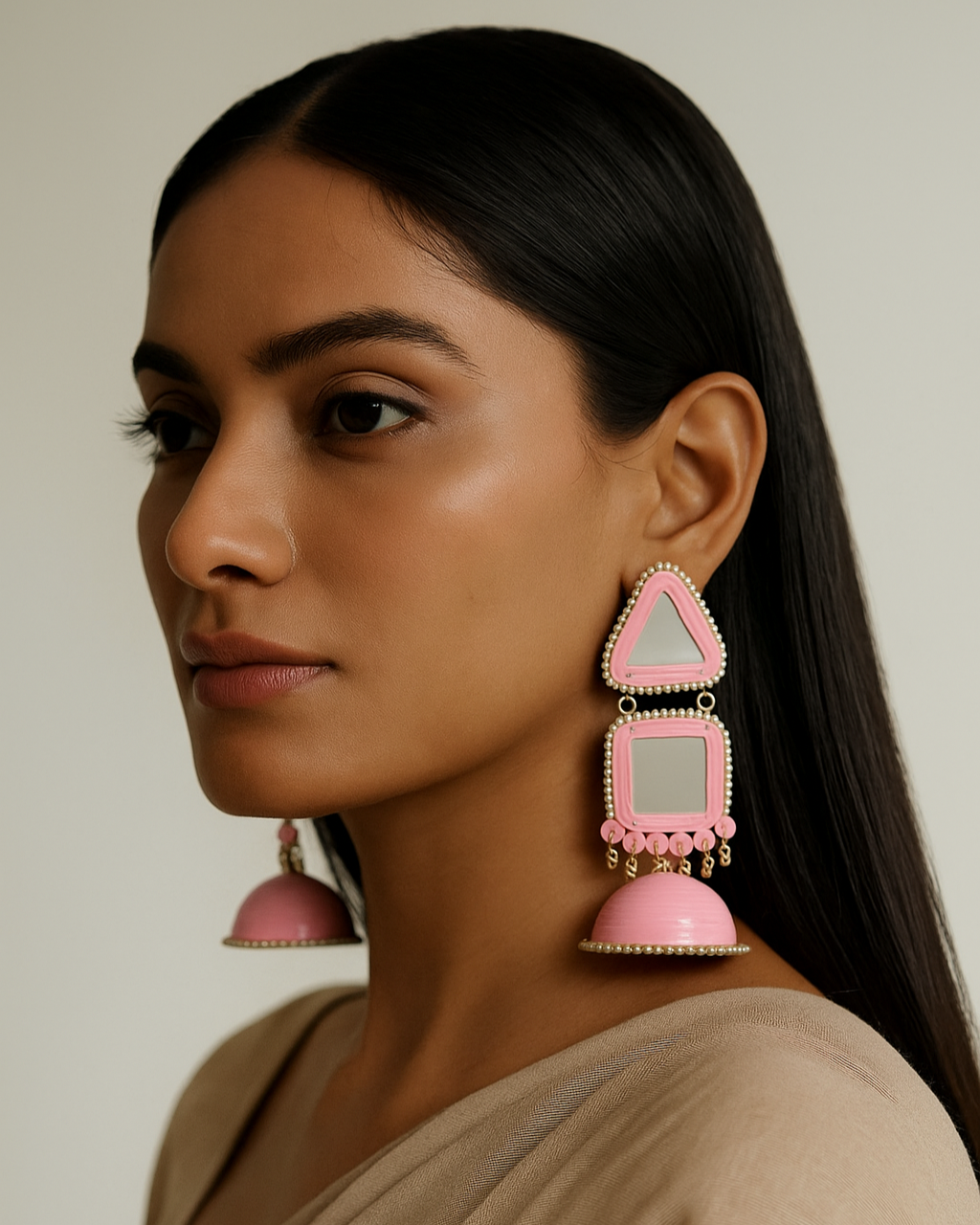 Maya Jhumka - Pink