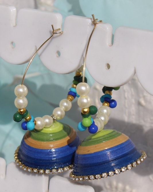 Hoop jhumka - Peacock theme