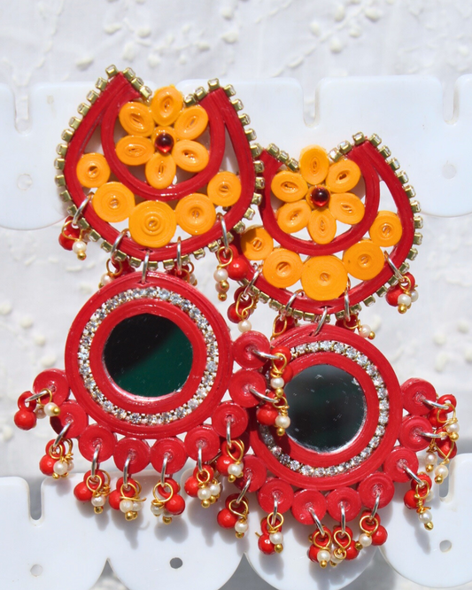 Inaaya Chandbali - Red Orange