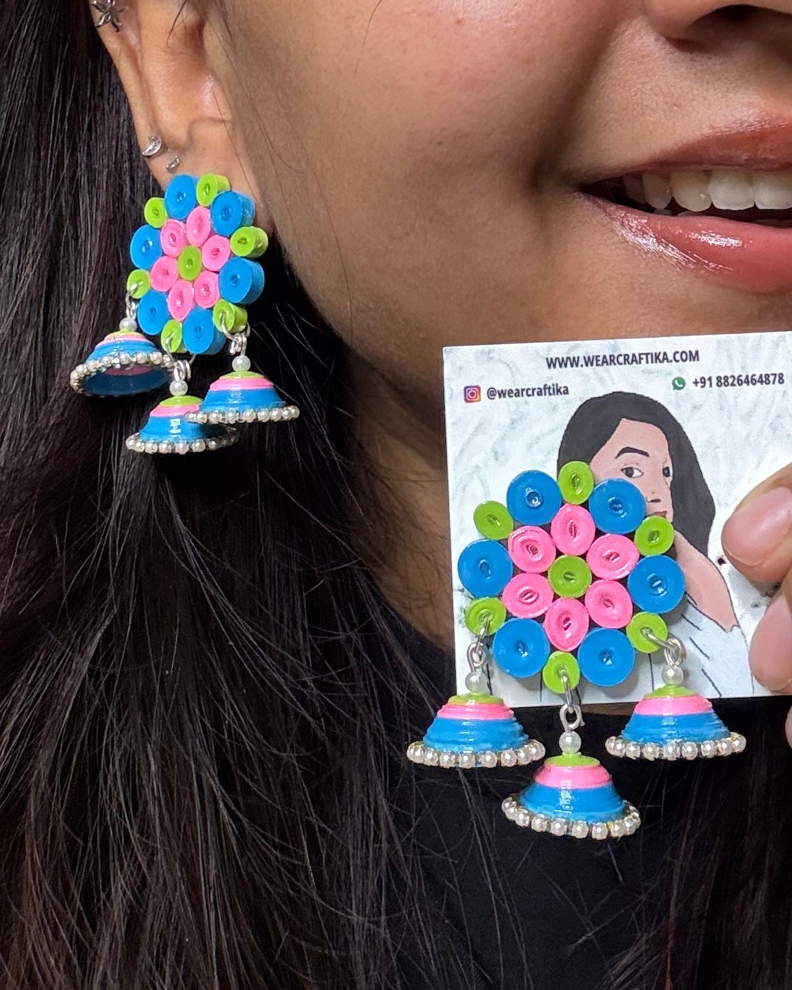 Tri- Mandala Jhumka