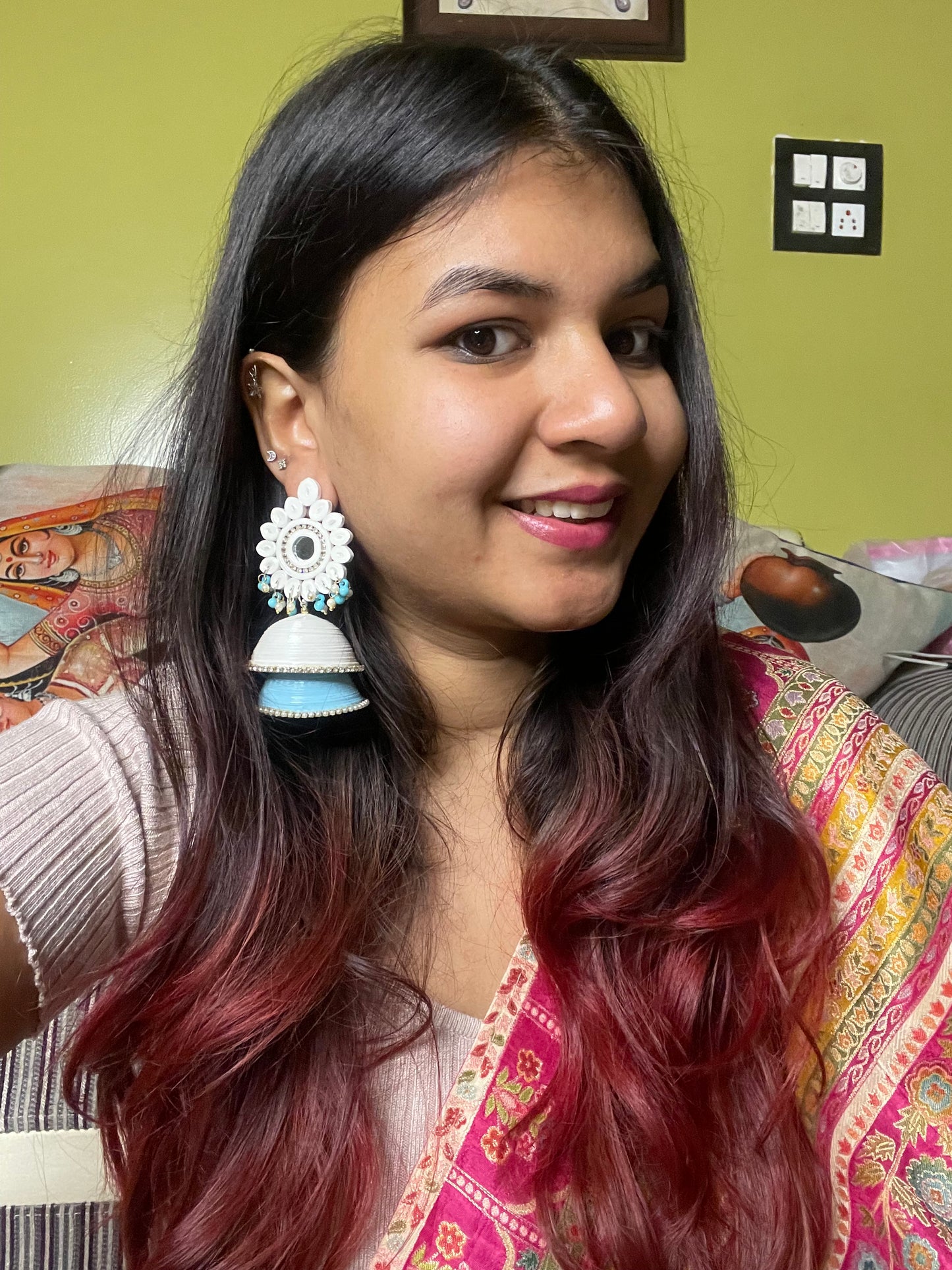 Abhinta Jhumka - Blue