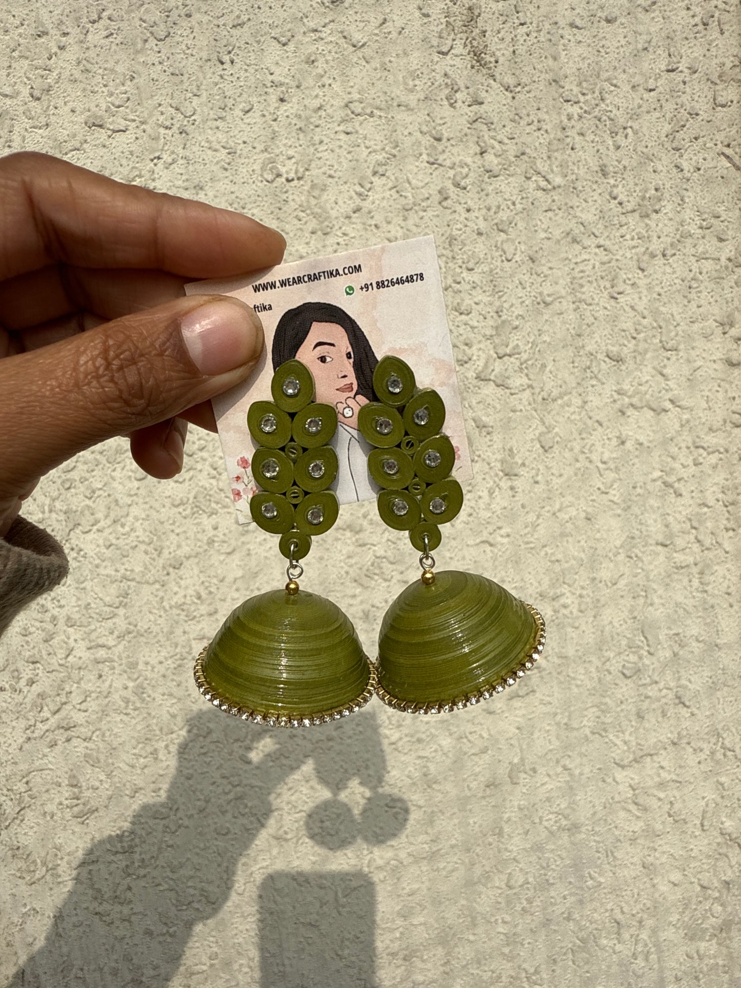 Pabitra jhumka - Green