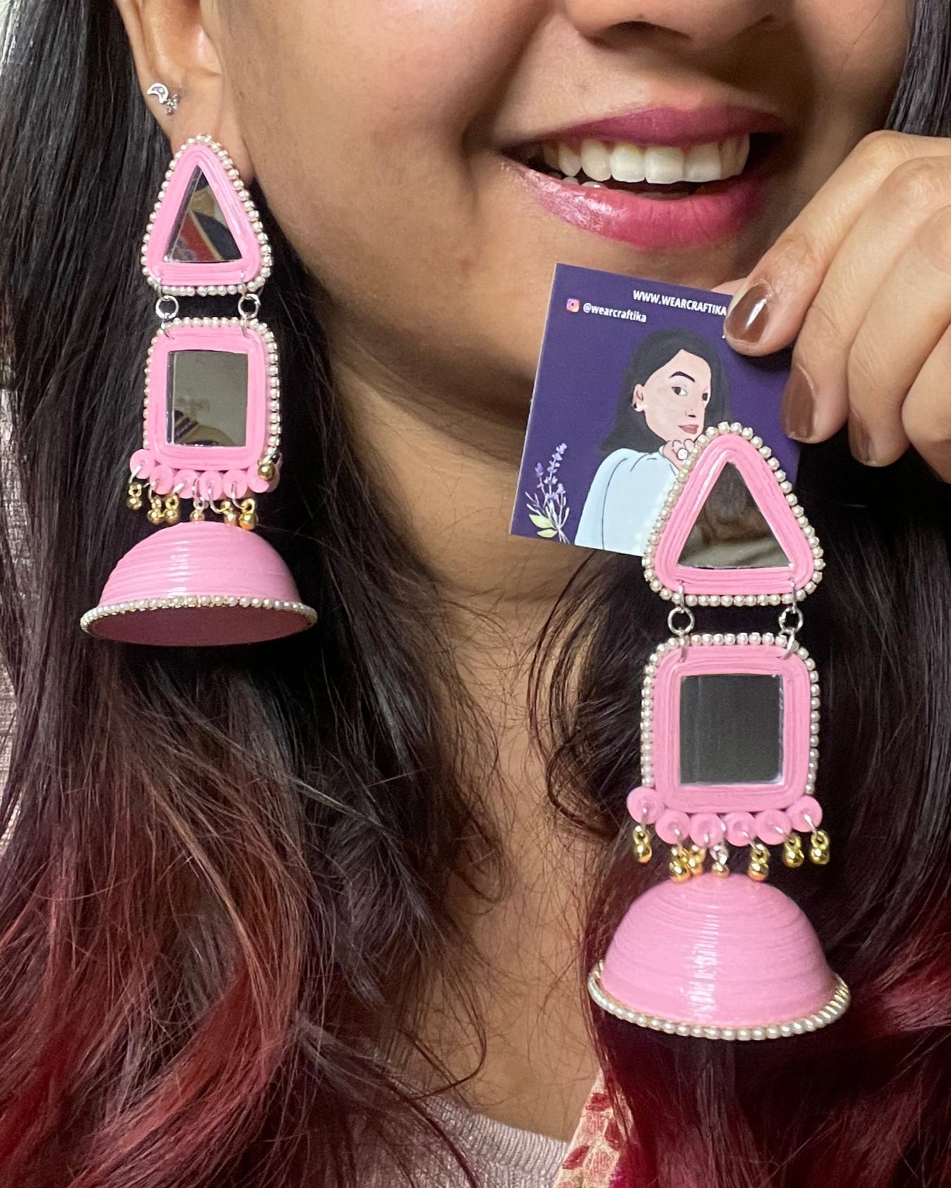 Maya Jhumka - Pink