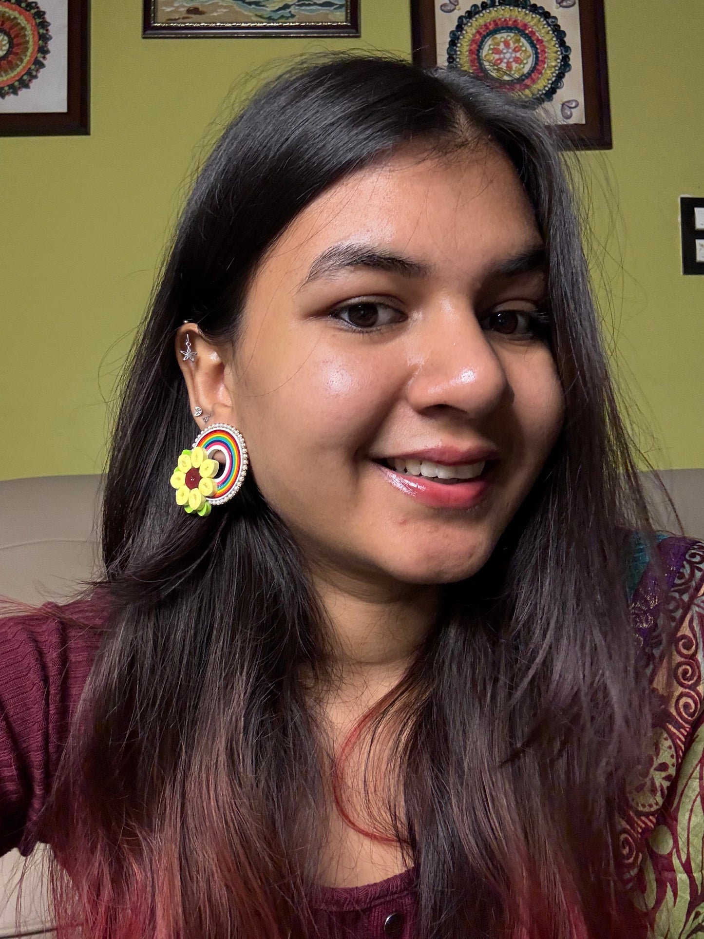 Rainbow Haldi Earrings