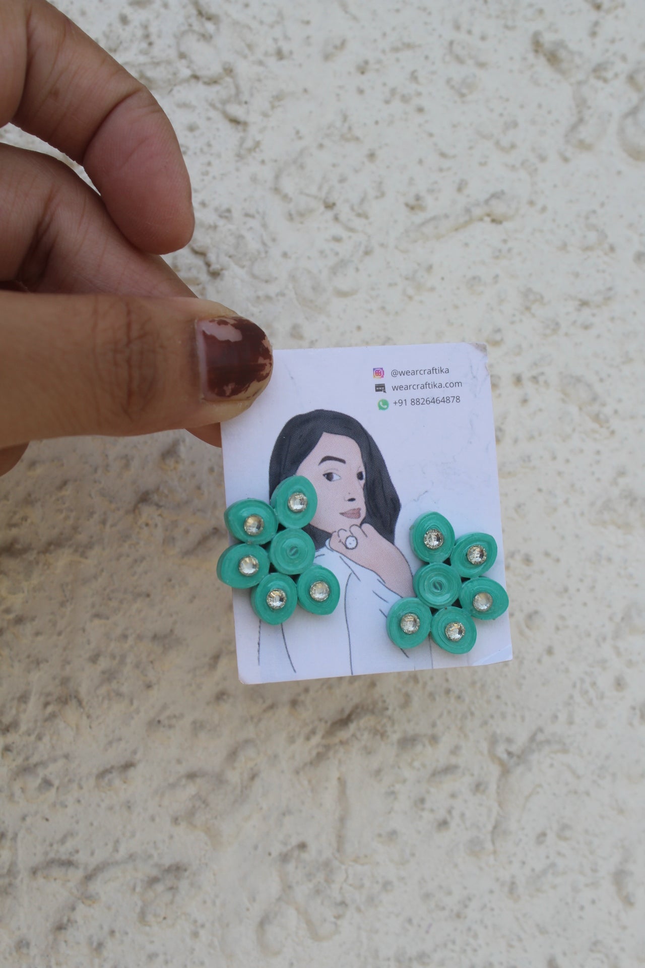 Half flower stud