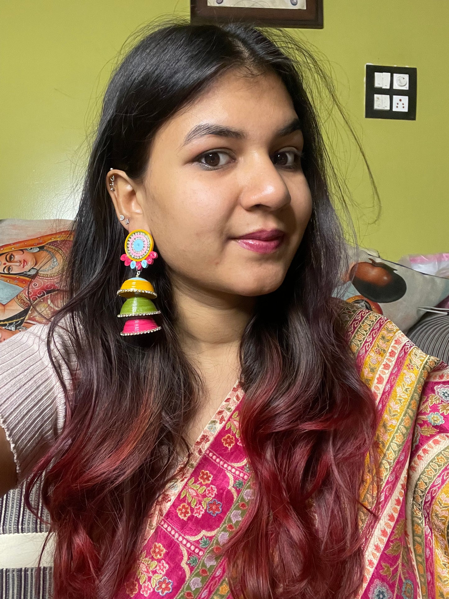Adhikshita earrings - Big - Multicolor