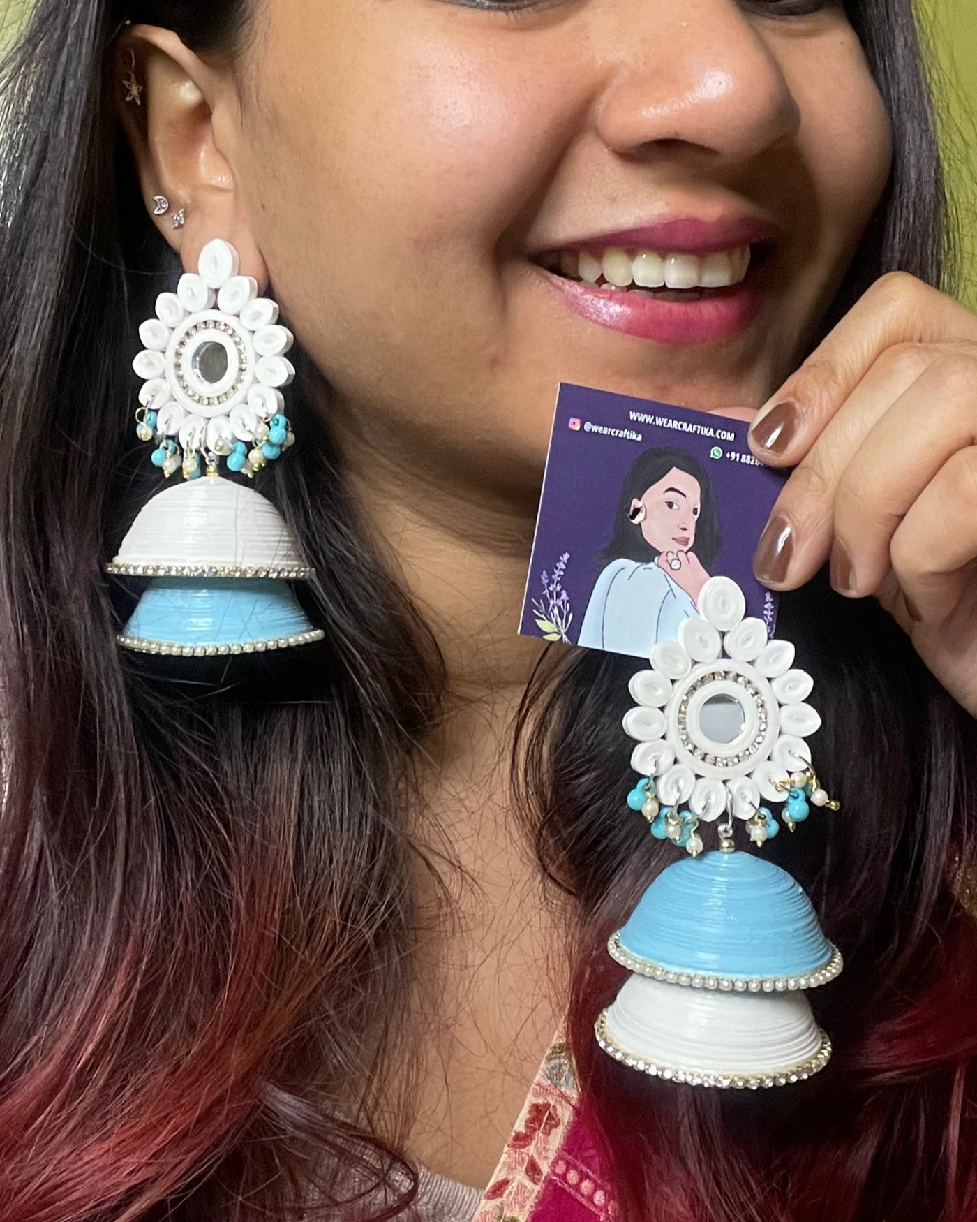 Abhinta Jhumka - Blue