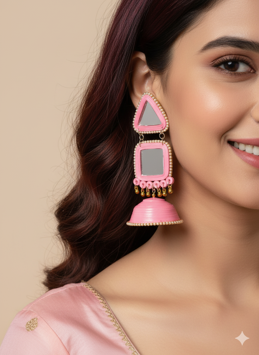 Maya Jhumka - Pink