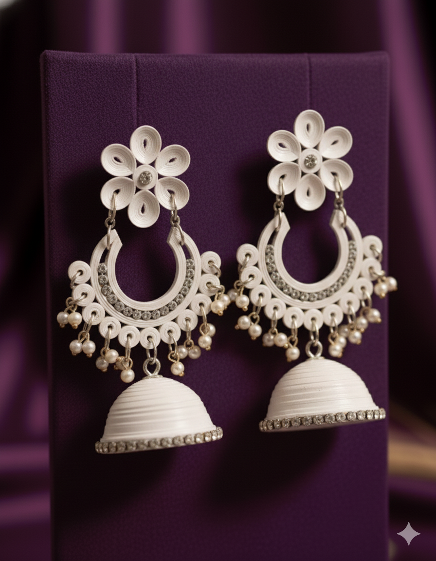 Bhaavna jhumka - White