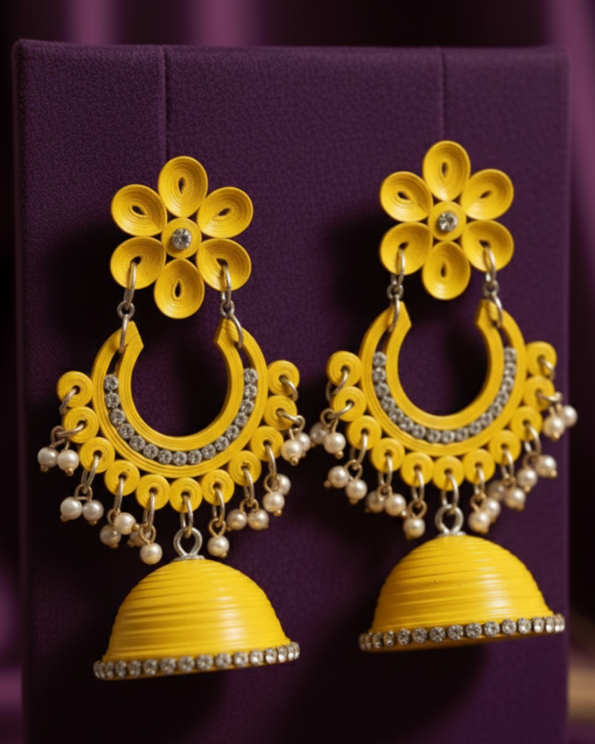 Bhaavna jhumka - Yellow