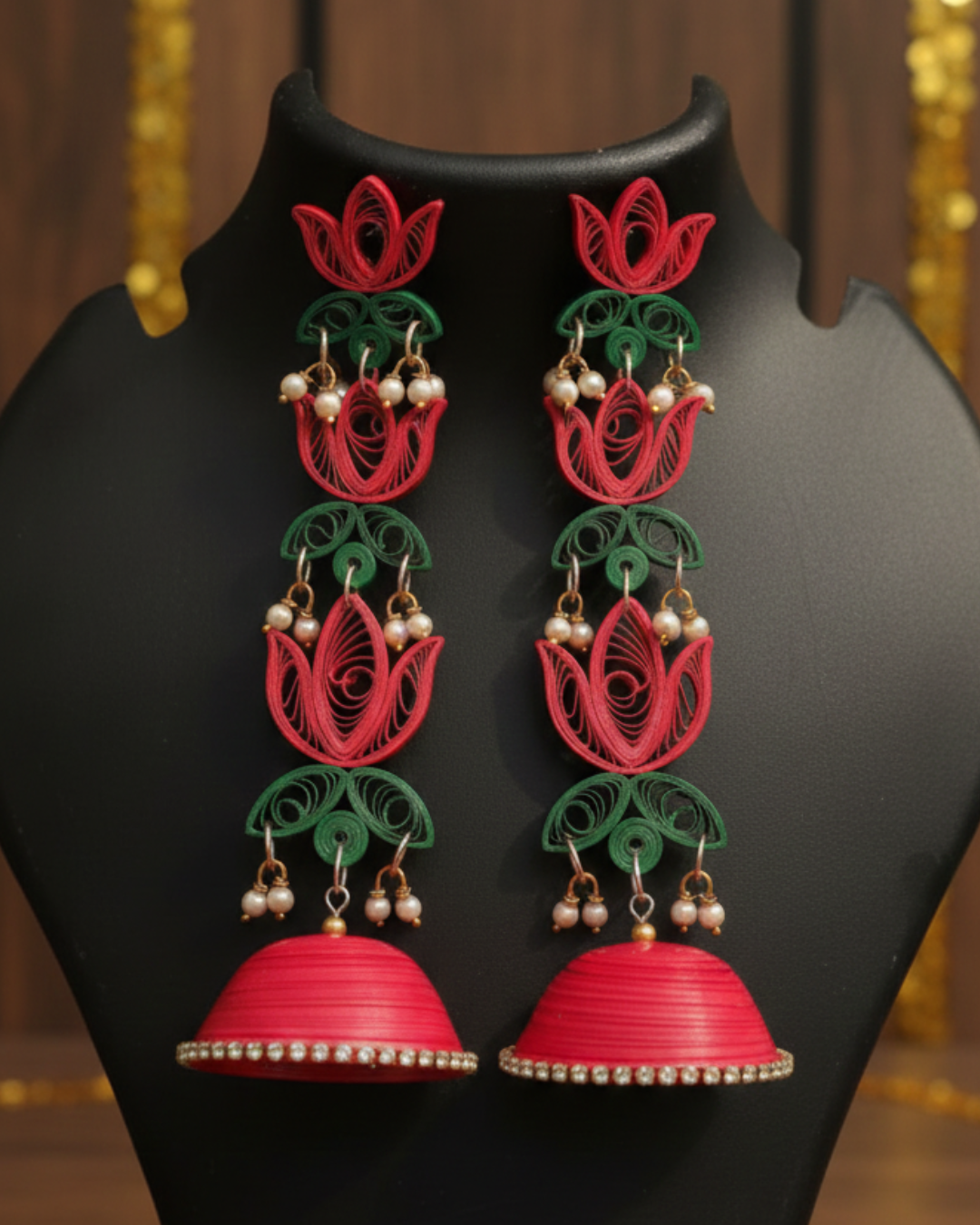Pankaj Jhumka - Pink and Green