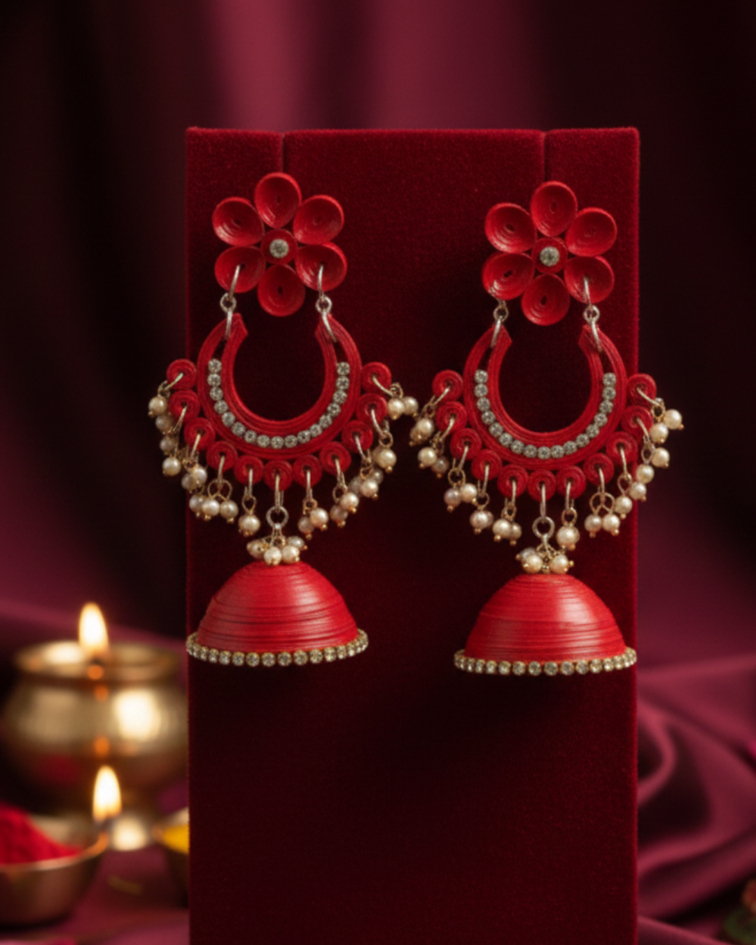 Bhaavna jhumka - Red