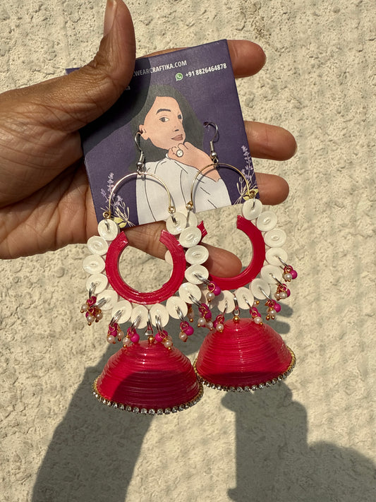 Lashkaara jhumka - Pink