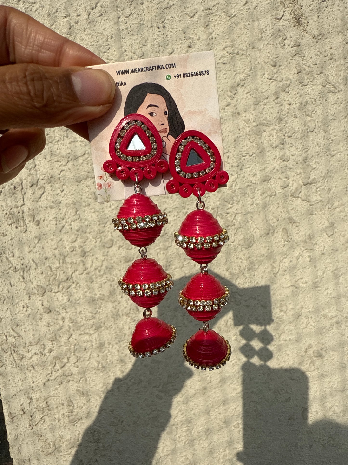 Saanya jhumka (Pink)