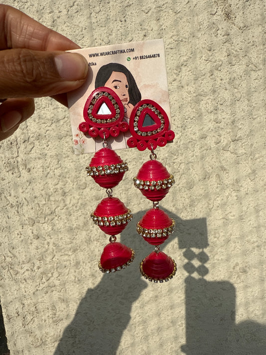 Saanya jhumka (Pink)
