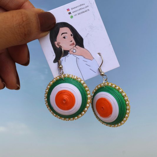 Hanging 3D earrings- Tricolor