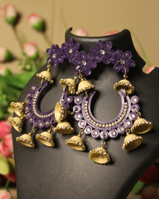 Phoolbahar jhumka - Purple