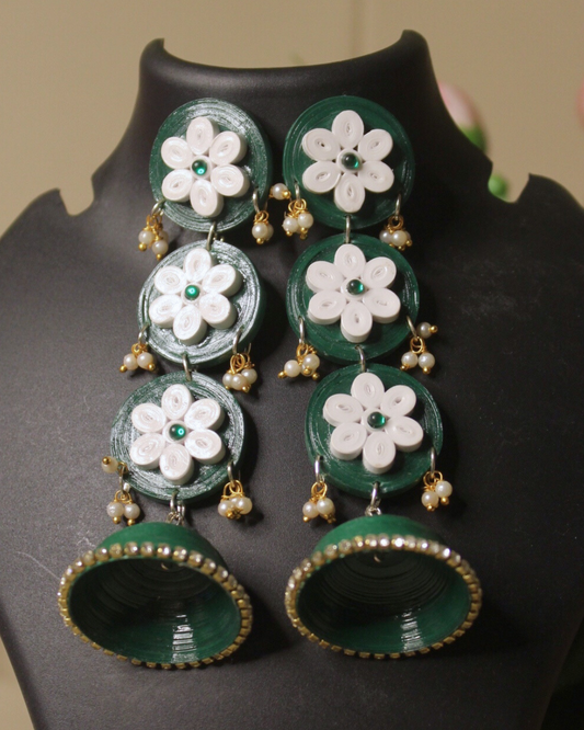 Mriganka Jhumka - Dark Green