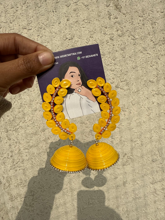 Noor Jhumka Yellow