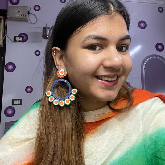 Morpankh jhumka - Tricolor