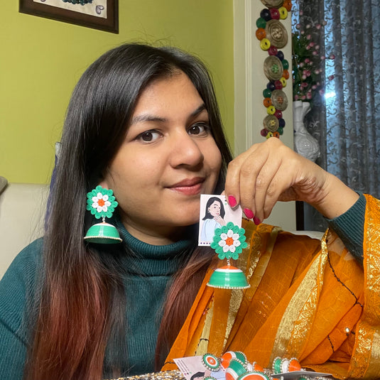 Mandala jhumka - Tricolor