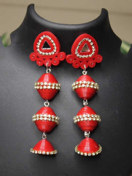 Saanya jhumka (Red)