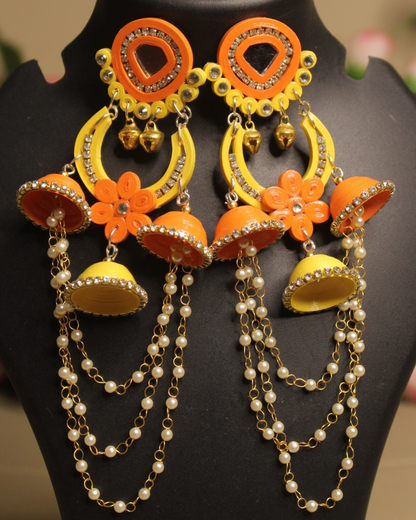 Soha jhumka - Yellow Orange