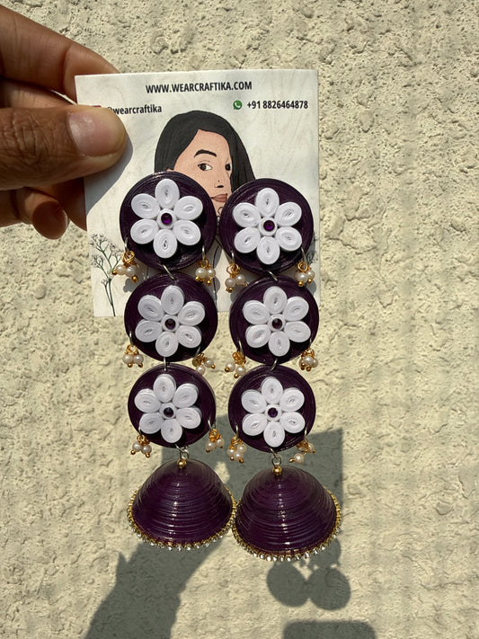 Mriganka Jhumka - Purple