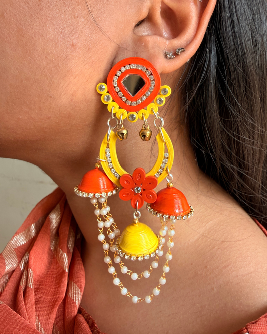 Soha jhumka - Yellow Orange