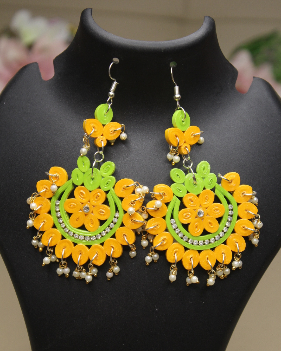 Nirali dangler - Mustard and Lime Green