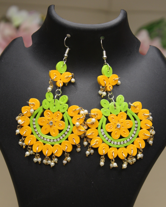 Nirali dangler - Mustard and Lime Green