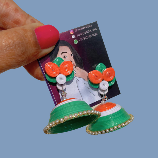 Lotus jhumka  - Tricolor