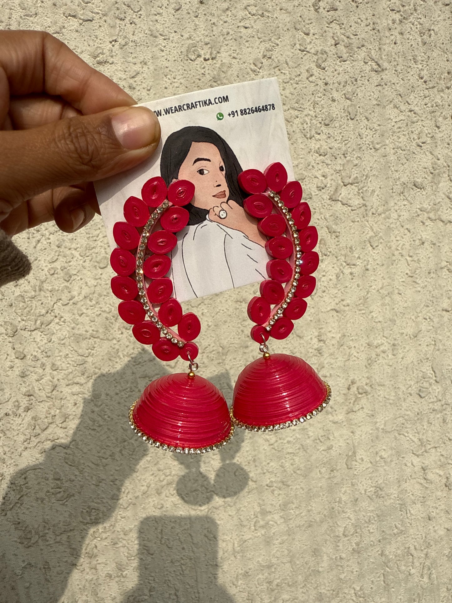 Noor Jhumka -Pink