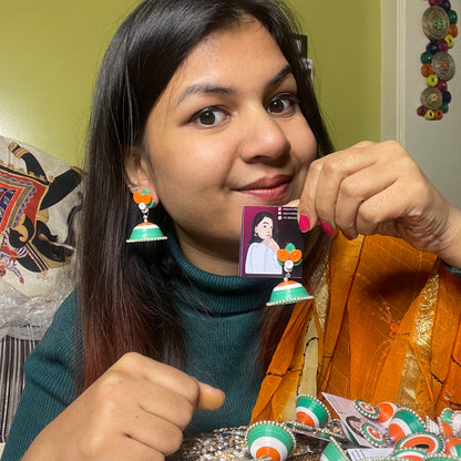 Lotus jhumka  - Tricolor