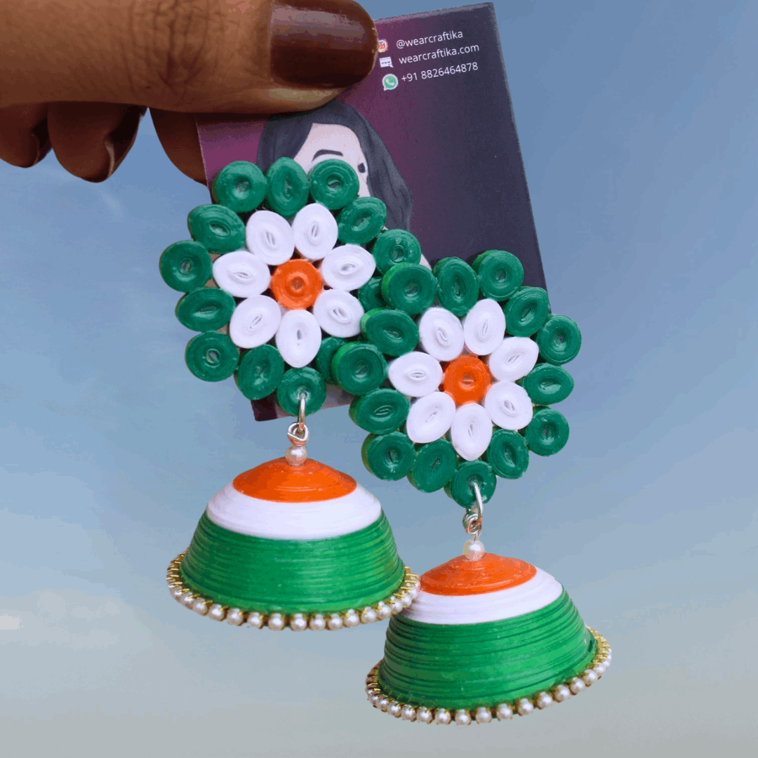 Mandala jhumka - Tricolor