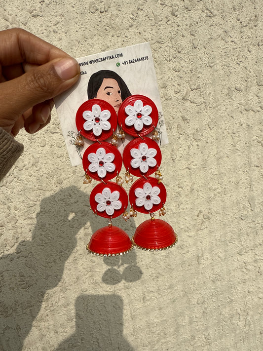 Mriganka Jhumka - Red