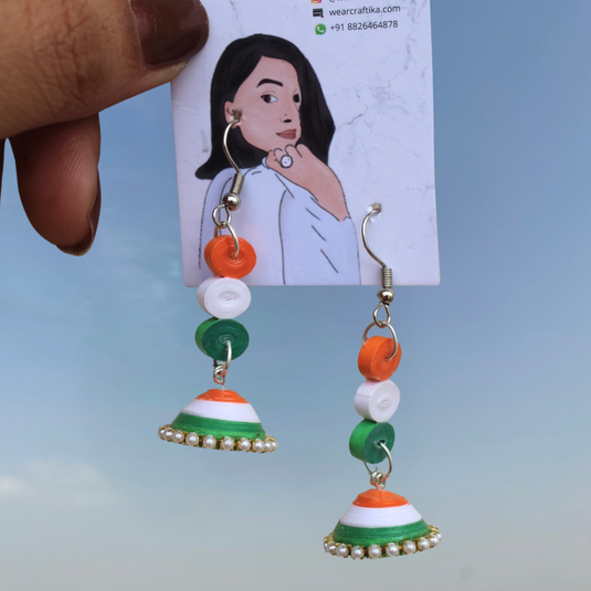 Dangler jhumka  - Tricolor