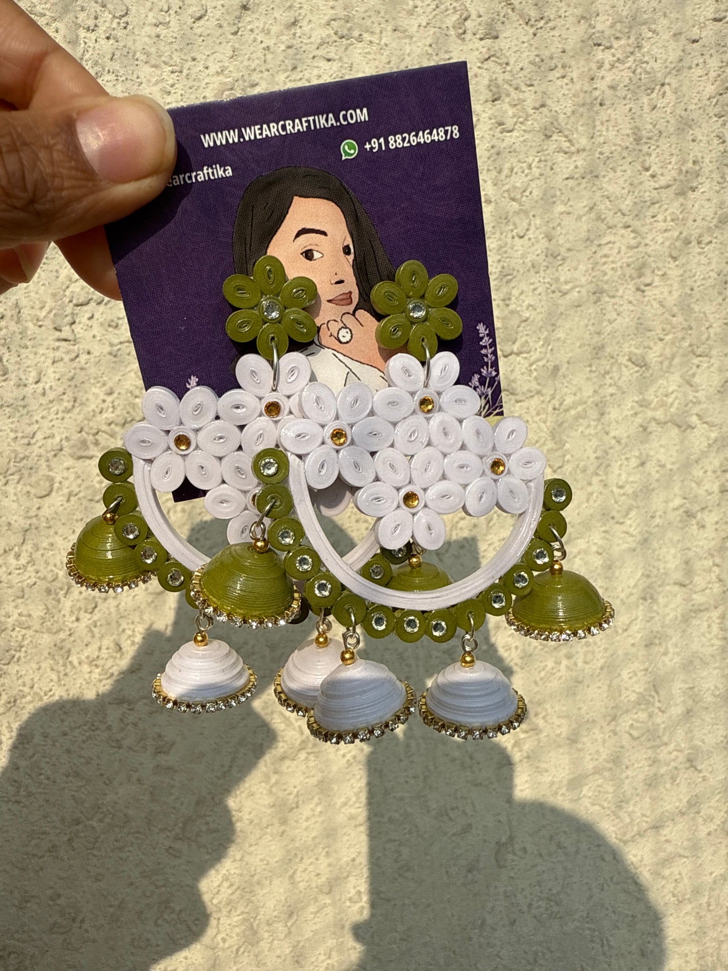 Pankhudi jhumka - green