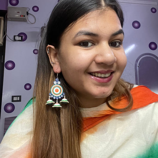 Morni jhumka- Tricolor