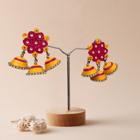 Nasreema-Flower triple jhumka