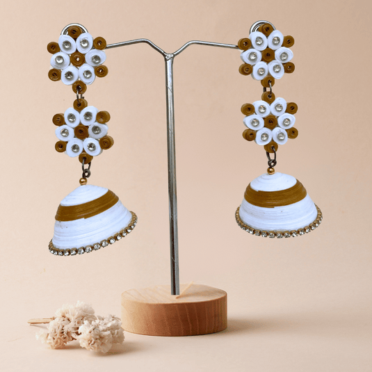 Nasreen - Double flower Jhumka (Single pair)