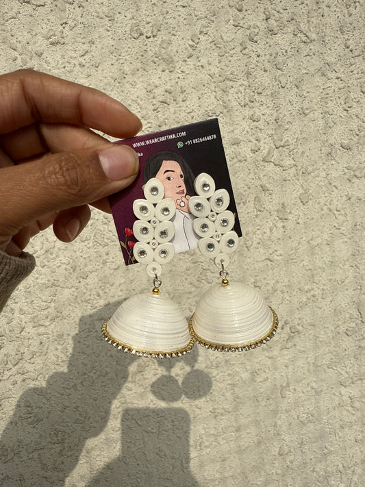 Pabitra jhumka - White