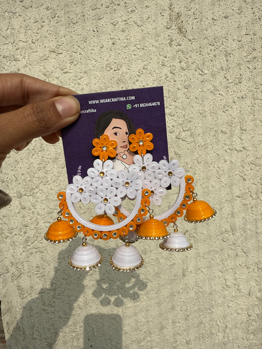 Pankhudi jhumka - Mustard/Yellow