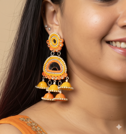 Kashni Dangler - Earrings+Choker+Mangtika+Ring