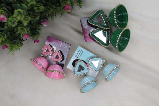 Triangle stud jhumka