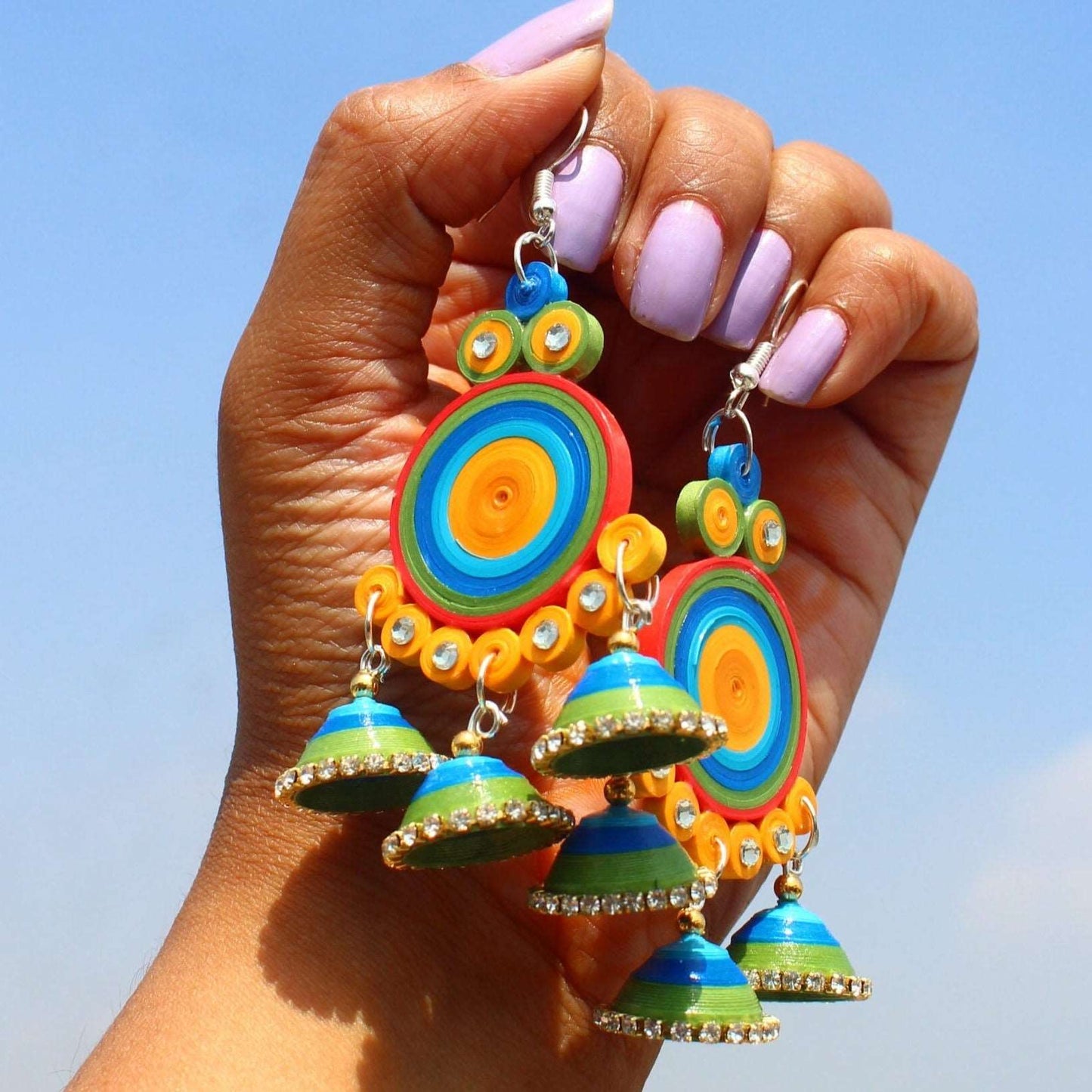 Morni jhumka- Tricolor