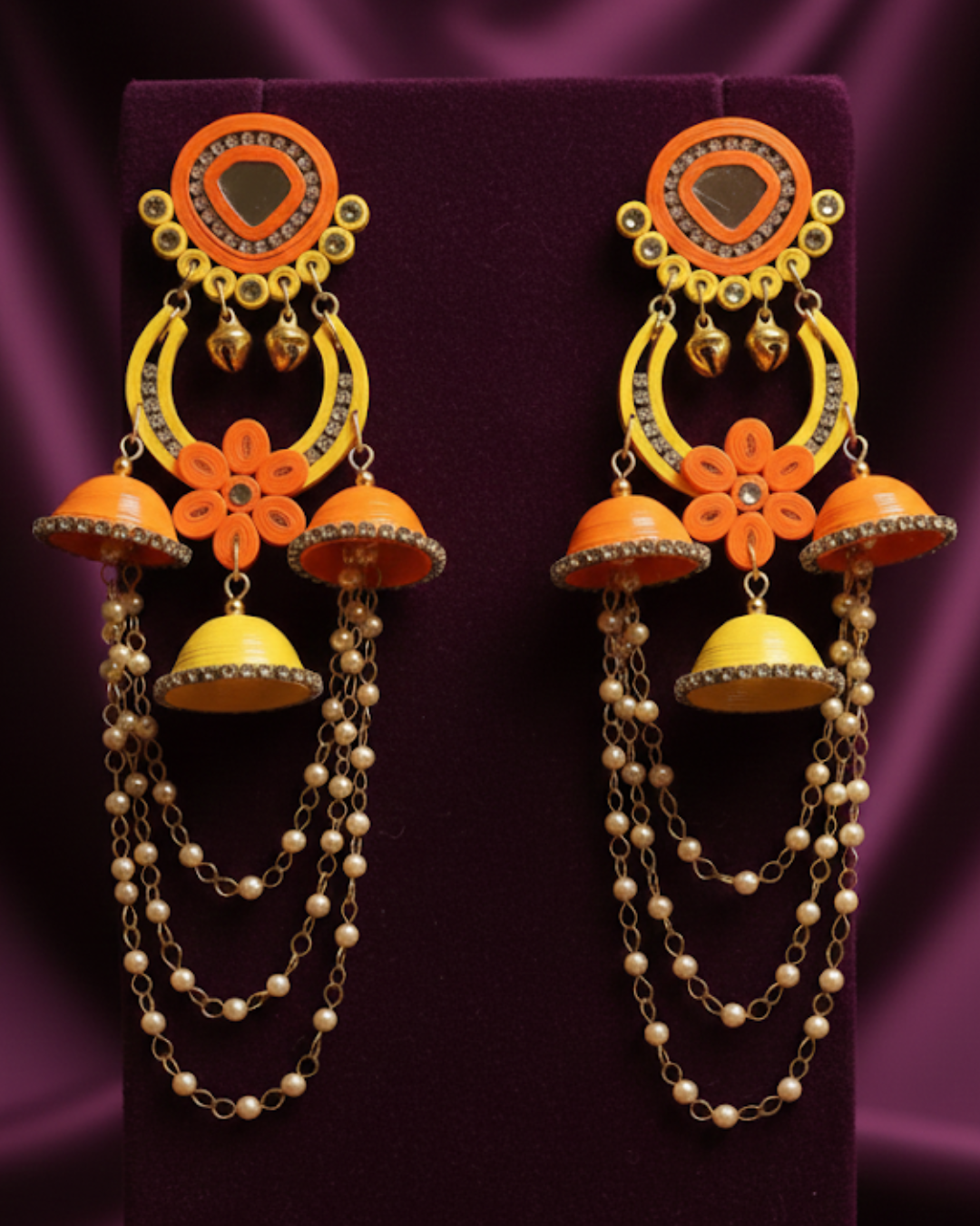 Soha jhumka - Yellow Orange