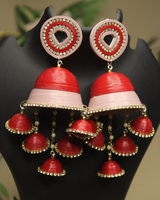 Salona Jhumka - Red